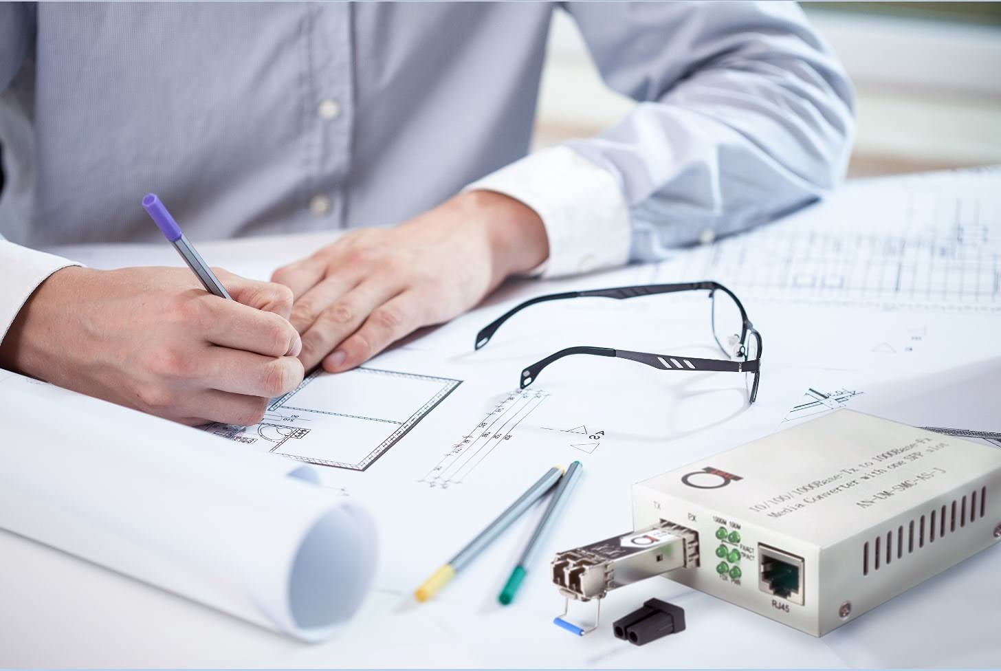 Single Mode Lc Gigabit Fiber Media Converter   Includes Lc Sfp 20 Km (12.42 Miles) Lc   To Utp Cat5E Cat6 10/100/1000 Rj 45   Au